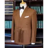 BROWN MEN SUIT BLAZER DUBBELBRASTED Formell OCN Busin Outfits Regelbunden längd 2 -stycksjacka byxor Mannkläder 2024 S7VU#