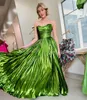 PLEATED METALLISK PROM Queen Dress 2K24 Ruched Sweetheart A-Line Long Pageant Winter Formal Evening Cocktail Party Runway Black-Tie Gala Oscar Magenta Gold Green