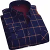 Novo outono inverno casual masculino fi lg manga xadrez camisa grossa quente casual de alta qualidade macio tamanho grande camisa L-4XL x9mJ #