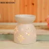 Burner Mini Love Heart Ceramic Aroma Burner Essential Oil Lamp Hollowing Candle Holder rökelse Censer Aromaterapi Furnace Candlestick