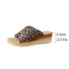 Slippers Leopard Wedges High Heels Women Shoes Sandals Platform Beach Dress Flip Flops 2024 Fashion Pumps Brand Mujer Slides