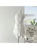 Lässige Kleider Koreanische Mode Vintage Mori Mädchen Midi Weißes Kleid Frauen 2024 Tierred Rüschen Ärmellose Frocks Design Abend Party Einteiliges