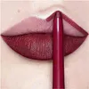 Crayon à lèvres mat imperméable à l'eau sexy rouge contour teinte rouge à lèvres durable tasse antiadhésive hydratant lèvres maquillage cosmétique 12 couleurs A254