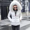 2023 inverno nova jaqueta feminina grande pele com capuz grosso para baixo parkas casaco feminino fino quente outwear u5XX #