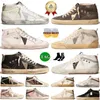 Moda estrela tênis dourado sapatos casuais plataforma vintage homens mulheres glitter prata itália marca designer clássico branco do-velho mocassins leopardo metálico angustiado