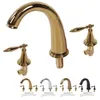 Bathroom Sink Faucets Three Hole Basin Faucet Double Handle Thread G1/2 For El