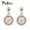 Brincos pendurados com pingente de cinco estrelas para mulheres joias da moda 925 prata esterlina acessório de cristal brilhante atacado