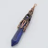 Colares Pingente Retro Natural Gem Stone Pêndulo para Adivinhação Wicca Birthstone Chakra Reiki Ametistas Quartzs Opala Lapis Lazul3006