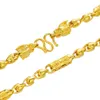 Твердое ожерелье в стиле хип-хоп, цепочка из бисера, 18-каратное желтое золото, заполненное модная мужская цепочка в стиле рок, полированные ювелирные изделия301c