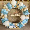 Giubbotti Aron Blu Palloncino Ghirlanda Decorazioni per feste di compleanno Bambini Baby Shower Ragazzo Lattice Ballon Arch Kit Festa di nozze Baloon Suppiles