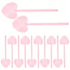 Disposable Flatware 100 Pcs Mousse Spoon Tasting Spoons Plastic Cake Party Dessert Heart Tableware