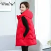 Damenwesten Herbst Winter Kapuzenweste Schneekleidung Warme Plisseeweste Mantel Damen 5XL Jacke Ärmellos