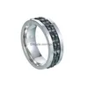 Кольца в стиле панк, вращающееся кольцо от тревоги, кольцо из титановой стали, спиннер для мужчин, рок-байкер, ювелирные изделия для свадебной вечеринки, 8 мм, Drop Deli Dhdkw