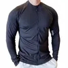 Giacca sportiva da uomo fitn cappotti cerniera camicia a maniche lunghe ad asciugatura rapida allenamento in palestra abbigliamento sportivo casual t1tp#