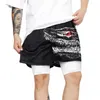 Y2K Gothic Punk Skull Stampa 2 in 1 Pantaloncini per uomo Pantaloncini da palestra per prestazioni atletiche con tasche Allenamento estivo Fitn Running g3J6 #