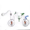 Nowy przylot szklany spalak olejowy Bong Hakah Bubbler Kształt rowerowy z podwójną matrycą Perc Perc Honex Glass Catcher z 10 mm samiec