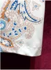 2024 Spring Multicolor Paisley Print Dress Kort ärm Runda hals Blue Rhinestone Kne-Length Casual Dresses X4M2612306