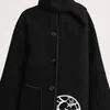 CHCH – manteau ample et élégant pour femme, avec écharpe, manches Fi Lg, poche, simple boutonnage, veste automne-hiver 2023, 411v #