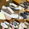 Designer vintage tênis verificar sapatos treliça homens sapatos casuais bezerro em relevo sapatos de lona de couro remendado náilon formadores plataforma sneaker com caixa