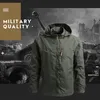 Giacca militare da uomo Giacca da vento impermeabile Giacca invernale con cappuccio Zip-Up Giacca da uomo Softshell Army Bomber Cappotto Outwear b38u #