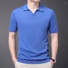 Polos pour hommes S Haute Qualité Casual Mâle Tricot 2024 Été Mince Col Col T-shirts À Manches Courtes Chemises En Tricot Drop Livraison Vêtements C Dhkgj