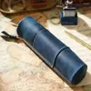 Leather Pen Stationery Cosmetic Pouch Pencil Handmade Cowhide Brush Storage Zipper Case Bag