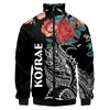 Hawaiian Streetwear Baseball Kurtka Tahiti Polynesia 3D Digital Printing Stand-Up Kllar Streetwear Bomber College Kurtka V4T8#