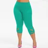 Sexy Mulheres Shorts Legging Fi Hollow Verão Cintura Elástica Seaml Branco Capri Casual Leggings Calças Curtas leggins mujer S4Qr #