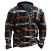 Sweats à capuche pour hommes Sweatshirts Hommes à la mode Plaid Pocket Cardigan Zipper Manteau décoratif Hoodless Pull coupe-vent Streetwear Randonnée 24328