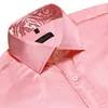 Soie Stretch Satin Hommes Chemise Lg Manches Top Rose Party Mariage Night Club Stage Dr Chemises Ctrasting Paisley Vêtements pour hommes 57Uq #