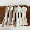 Łyżki biała skorupa lodowa łyżka kawiar 9-13 cm Naturalna matka pereł pieśni mieszające łyżeczki rzemiosła narzędzia kuchenne