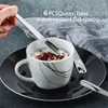 Cuillères à café cuillère plate en acier inoxydable pour le Dessert, petite cuillère mélangeur barre d'agitation vaisselle de cuisine