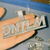 Новая мода DIY ожерелье с индивидуальным именем позолоченное Bling Iced Out CZ камень письмо кулон ожерелье с 3 мм 34-дюймовой веревочной цепью для Me2854