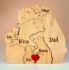 Miniature Famiglia di orsi Puzzle Ornamenti in legno fai da te Ornamenti per famiglie di animali Incisione gratuita Nome personalizzato Regalo di compleanno della mamma Decorazione della casa