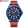 CURREN Karien 8376 Montre à quartz pour homme avec ceinture d'affaires et calendrier décontracté à grand cadran minimaliste