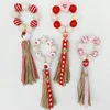 Table Cloth Wooden Bead Napkin Rings With Tassels Holders Serviette Buckles Valentine Day Wedding Party Decoration