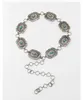 Fashion Antique Silver Alliage Western Floral Conchos avec ceinture de chaîne de femmes turquoise 240318