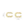 Simples 18k banhado a ouro marca designers letras brincos geométricos feminino cristal strass pérola brinco festa moda jewerl291y