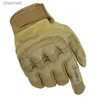 Taktiska handskar Pekskärm Fullfingersporter för vandringscykel Mens Hard Knuckle Protection YQ240328