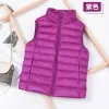 2024 White Duck Down Jacket Women Vest 가을 겨울 민소매 양복 조끼 따뜻한 가벼운 양육자 재킷 여성 탑 아웃복