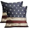 Pillow Independence Day American Flag Covers Set Of 2 4th July Blue Red Cases Patriotic Stripes Star