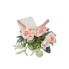 Kwiaty dekoracyjne sztuczne broszka na nadgarstek z sztuczną różą do druhny