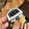 Cool Rakish Mechanical RicharSmill Watch Wrist TV Factory RMS055 MENS LEASURE All Ceramic Green Tape Trend Swiss Movement 2024 Luxury Style