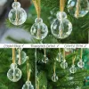 Suncatchers 2024 Décorations d'arbre de Noël Boules de Cristal Clair Ornements Suncatcher Suspendus Ornement en Cristal fête de Noël décor à la Maison 12 pièces