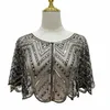 Paillettenborduurwerk Kanten Sjaal Elegante Sparkly Cape Ademend Mesh Kort Vest Dames Trend Dr Accories Voor Feest Schoolfeest 01 h17m #