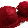 Bras Sets Sexy 1/2 Half Cup Flower Jacquard Bra Set For Women Gathering Uphold Female Sweet Lingerie Lace Underwear