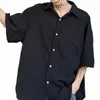 Man Casual Shirt Light Cienka Koszula z krótkim rękawem Romantyczna luźna luźna wszechstronna letnia kurtka koszuli solidna A7MC#