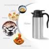 12V24V Electric Heating Cup Kettle Stainless Steel Water Heater Bottle for Tea Coffee Drinking Travel Car Truck 750ML 240328