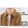 メンズスプリングと秋のワークウェアLGスリーブピュアコットシャツ薄いジャケットカジュアル韓国ヴェルシシャツの男性用k2yg＃