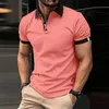 Frühling Sommer Kurzarm Casual Herren Polo Shirts Patchwork Geknöpft Revers Lose Pullover Tops Männer Kleidung Mode Polo T-shirt 240321